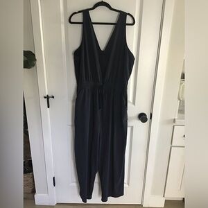 Athleta Jumpsuit Womens Size 1X Dark Purple Loose Fit Adjustable Waist